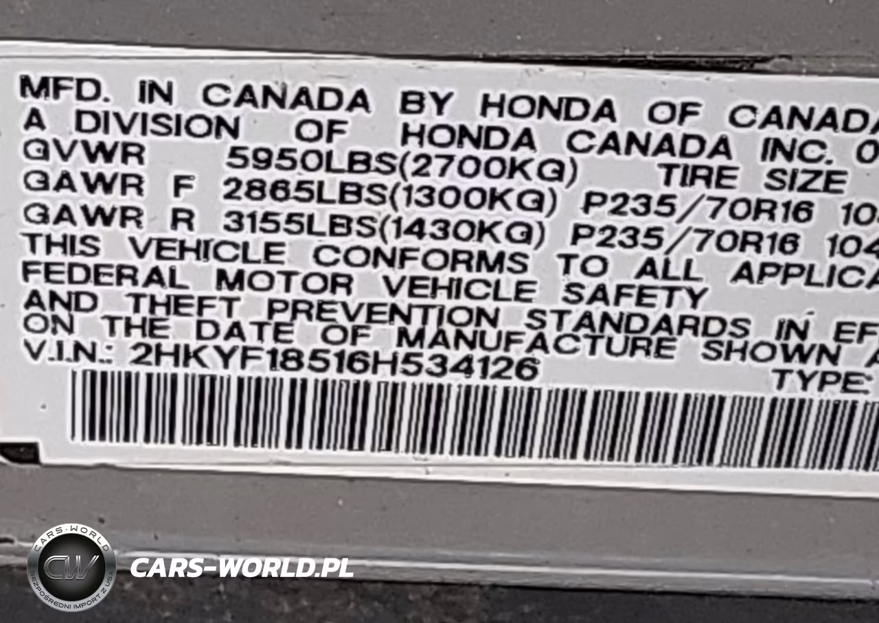 2006 Honda Pilot Ex-L VIN:2HKYF18516H534126 - 9