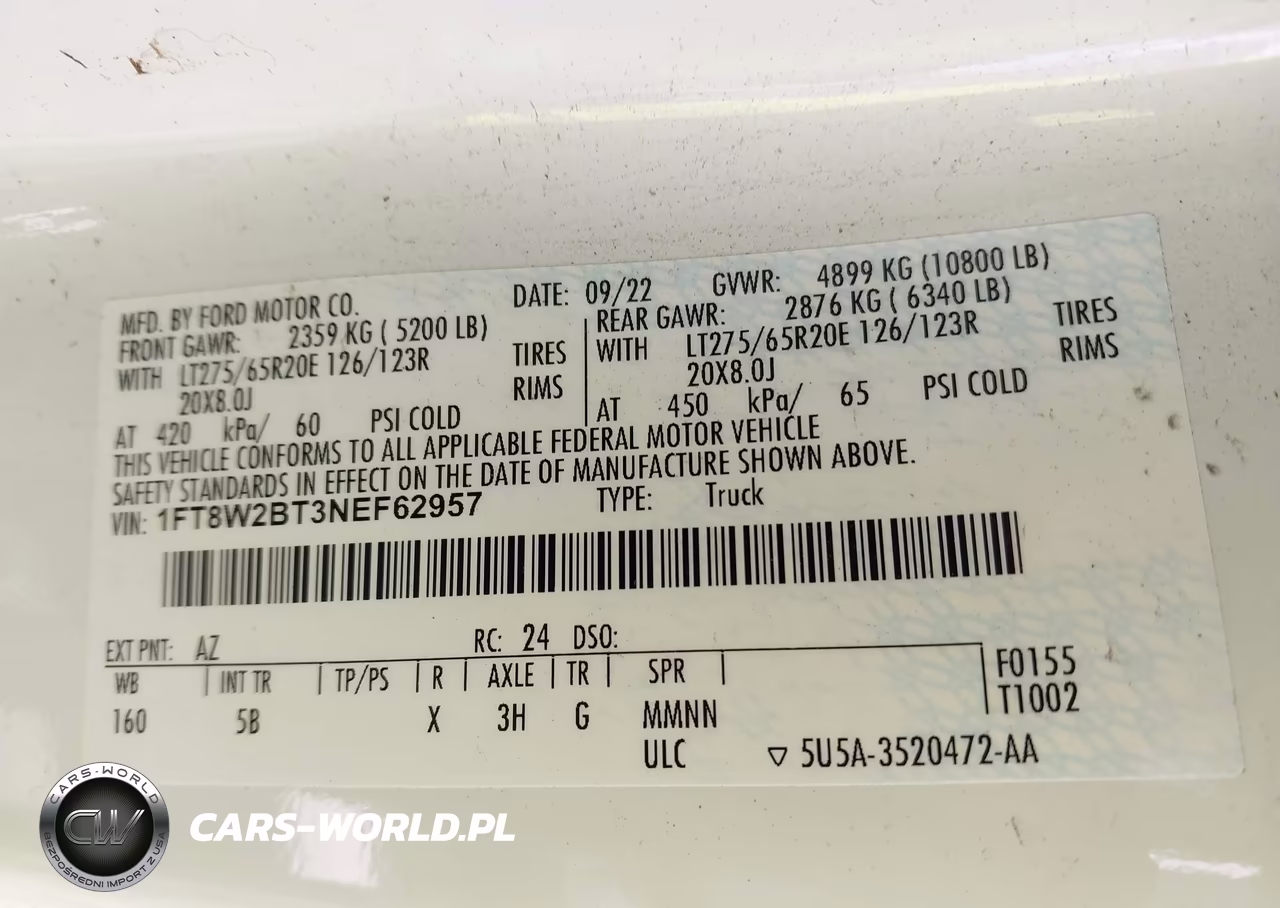 2022 Ford F-250 Lariat VIN:1FT8W2BT3NEF62957 - 9