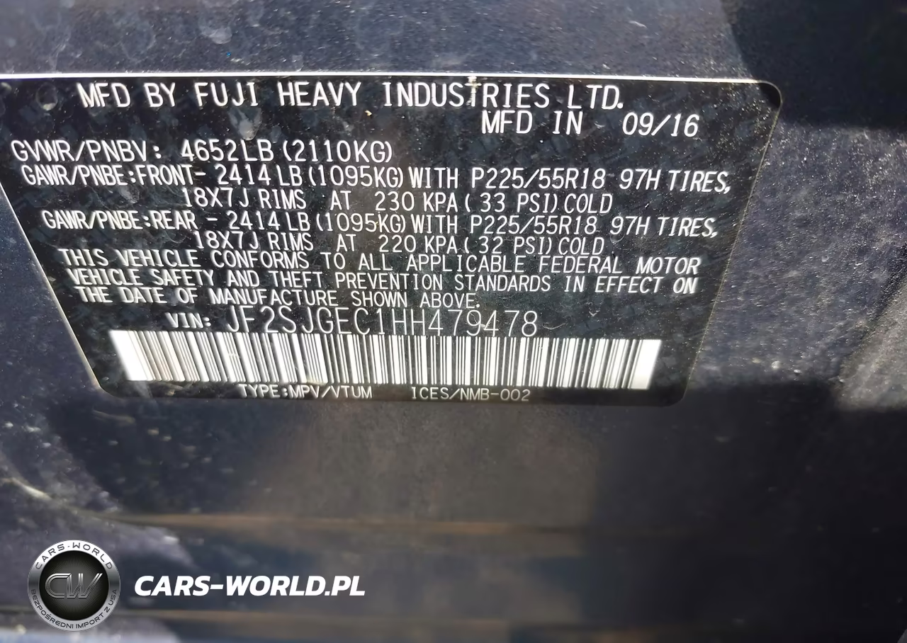 2017 Subaru Forester 2.0Xt Premium VIN:JF2SJGEC1HH479478 - 9