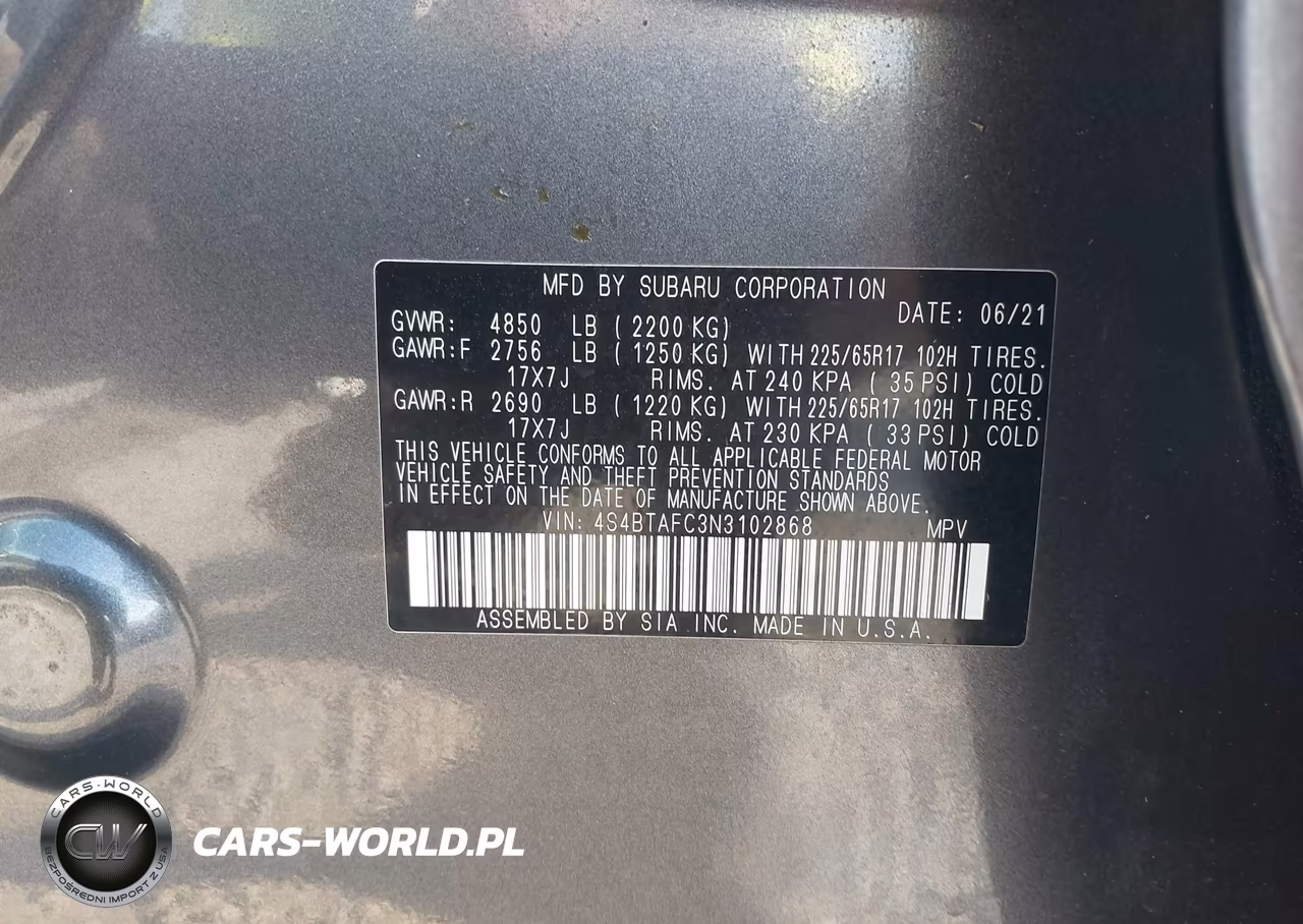 2022 Subaru Outback Premium VIN:4S4BTAFC3N3102868 - 9