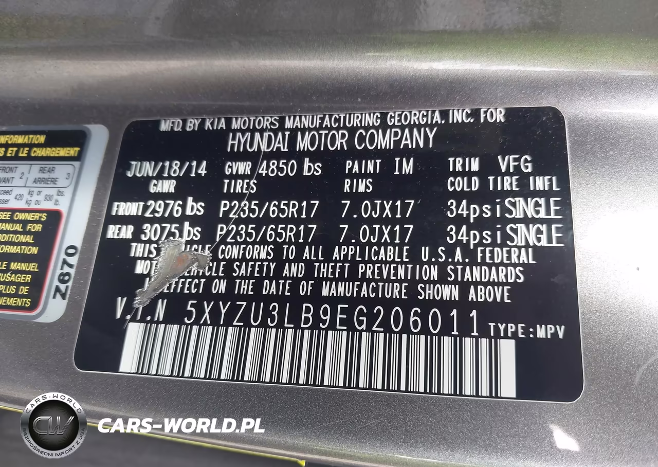 2014 Hyundai Santa Fe Sport 2.4L VIN:5XYZU3LB9EG206011 - 9