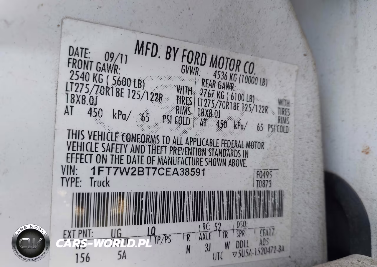 2012 Ford F-250 Lariat VIN:1FT7W2BT7CEA38591 - 9