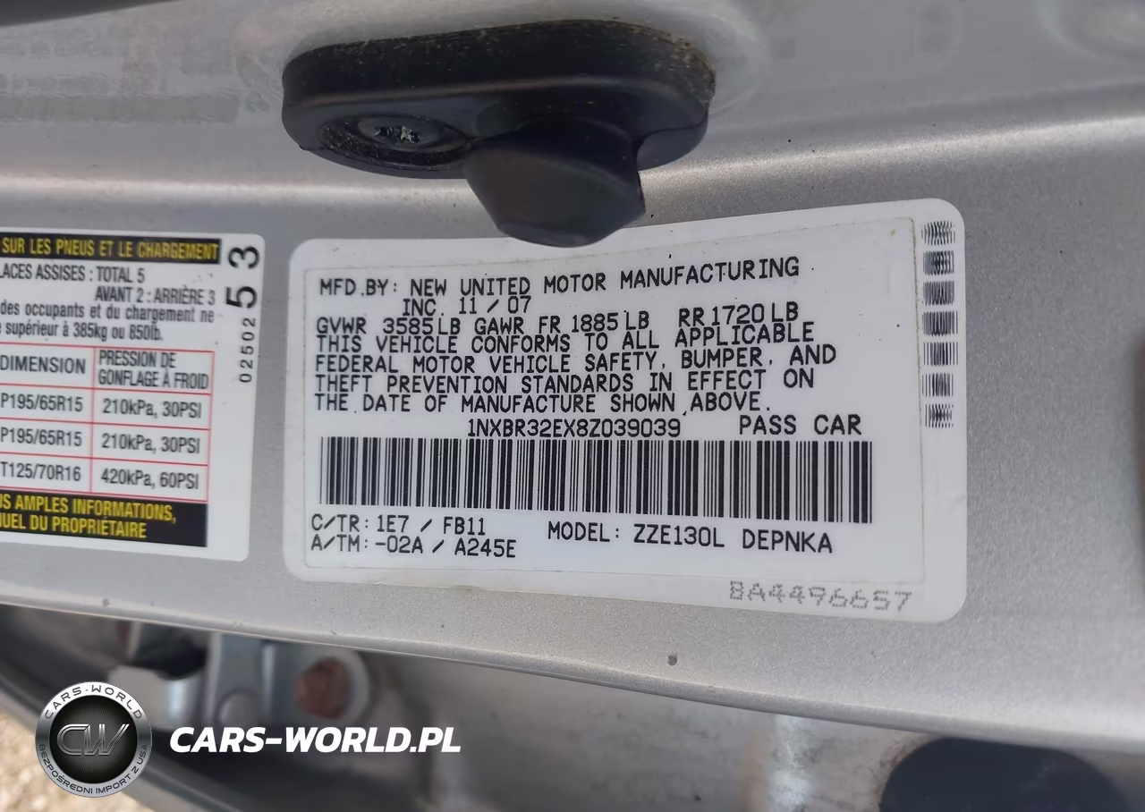 2008 Toyota Corolla Le VIN:1NXBR32EX8Z039039 - 9