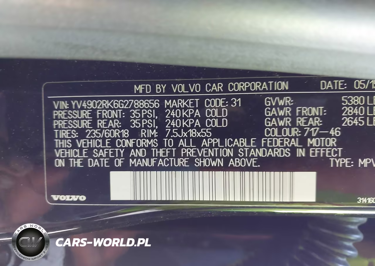 2016 Volvo Xc60 T6 VIN:YV4902RK6G2788656 - 9