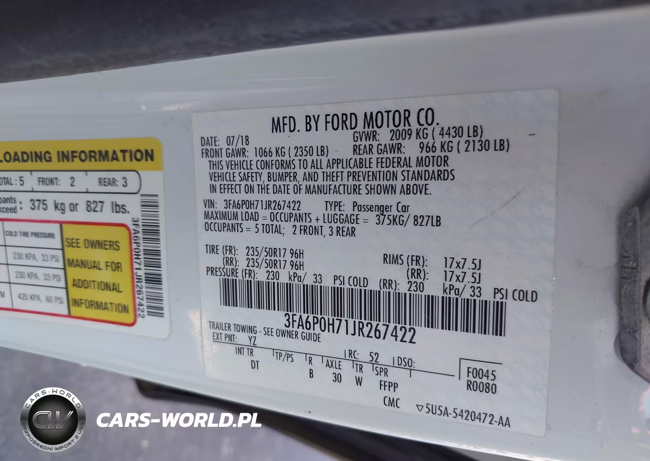 2018 Ford Fusion Se VIN:3FA6P0H71JR267422 - 9