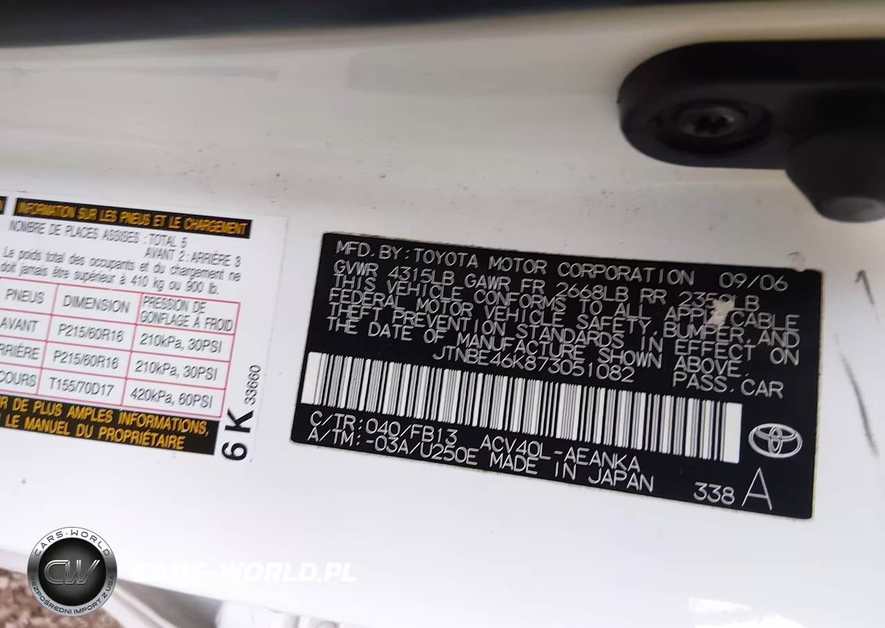 2007 Toyota Camry Le VIN:JTNBE46K873051082 - 9