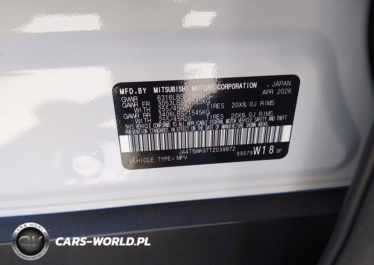 2026 Mitsubishi Outlander Phev Black Edition S-Awc-Sel S-Awc VIN:JA4T5WA97TZ039872 - 9