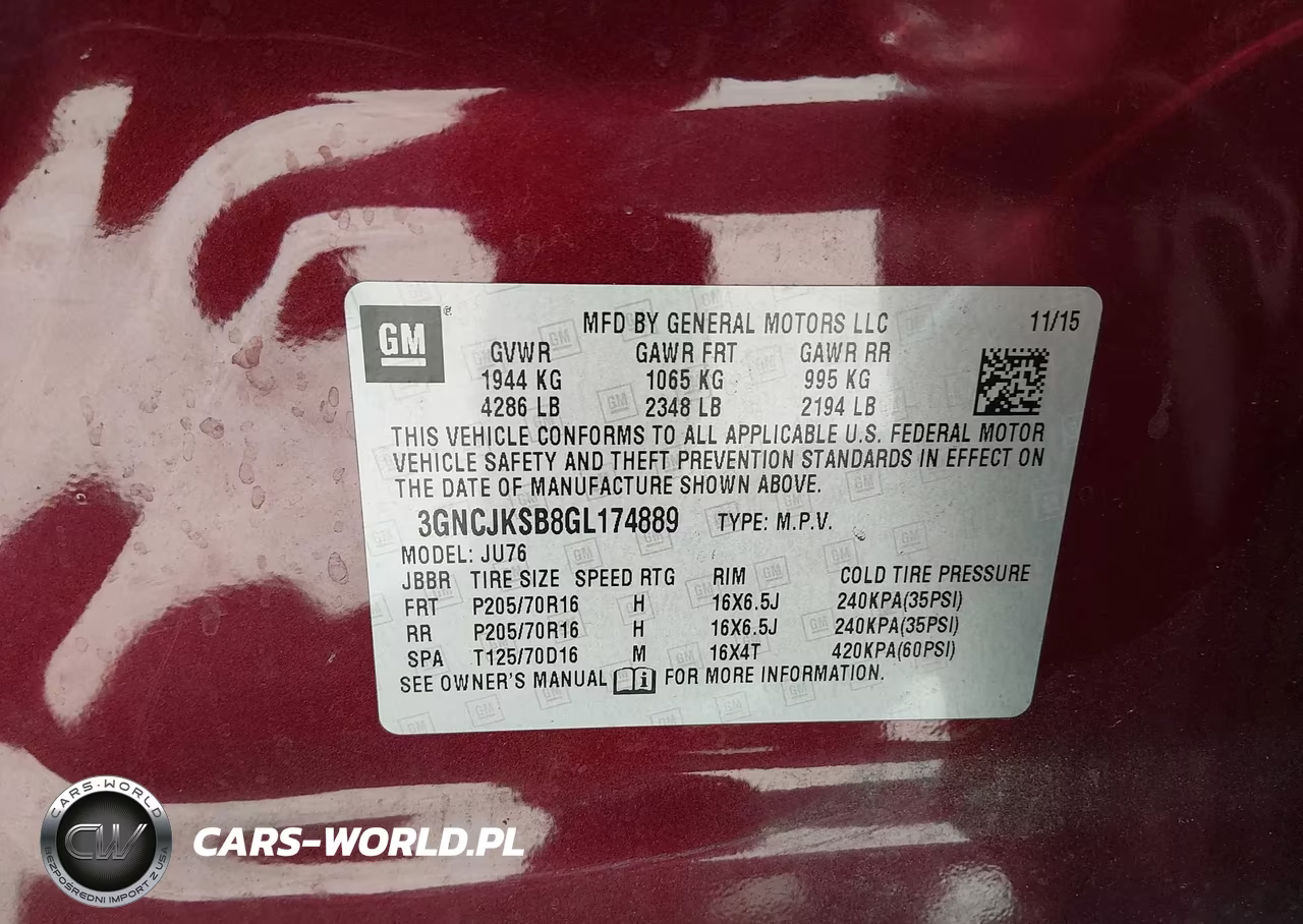 2016 Chevrolet Trax 1Ls VIN:3GNCJKSB8GL174889 - 9