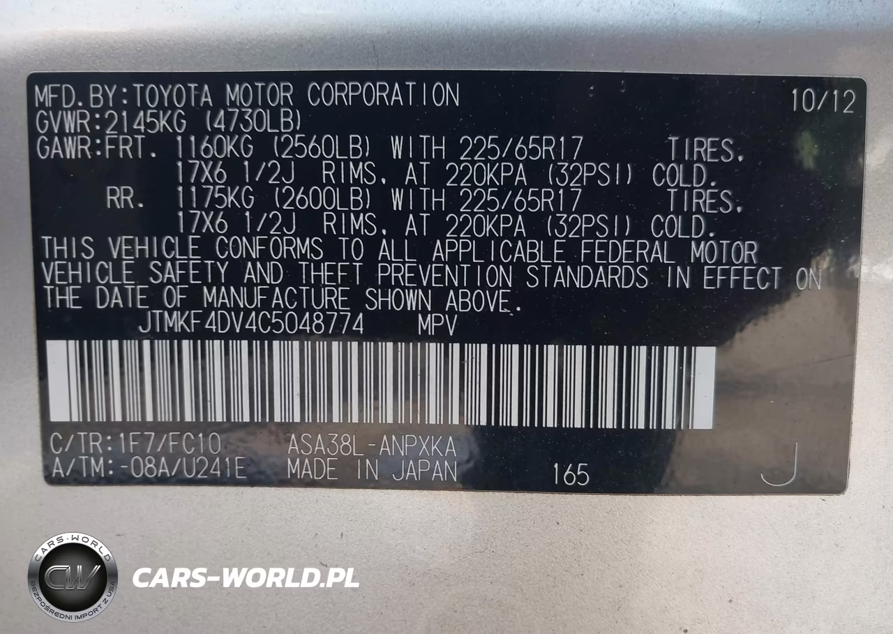 2012 Toyota Rav4 VIN:JTMKF4DV4C5048774 - 9