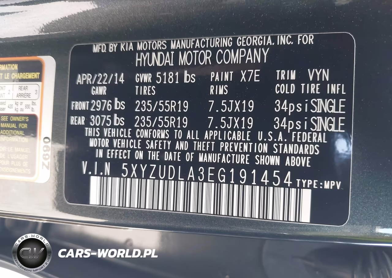 2014 Hyundai Santa Fe Sport 2.0L Turbo VIN:5XYZUDLA3EG191454 - 9