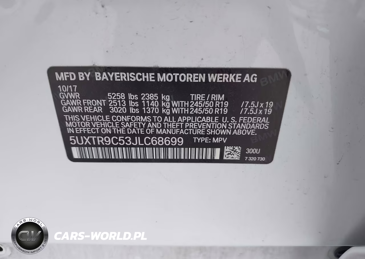 2018 BMW X3 xDrive30I VIN:5UXTR9C53JLC68699 - 9