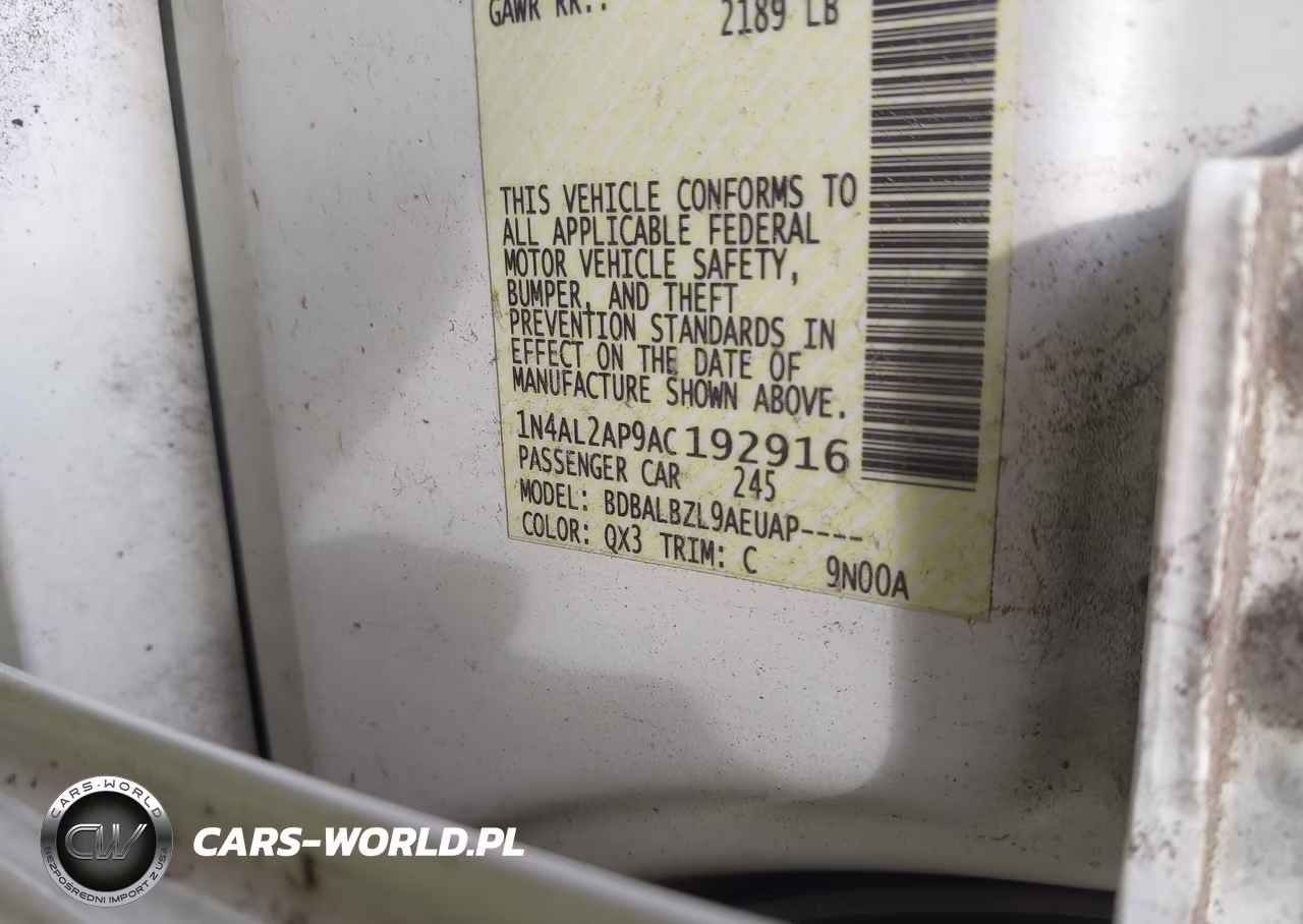 2010 Nissan Altima 2.5 S VIN:1N4AL2AP9AC192916 - 9
