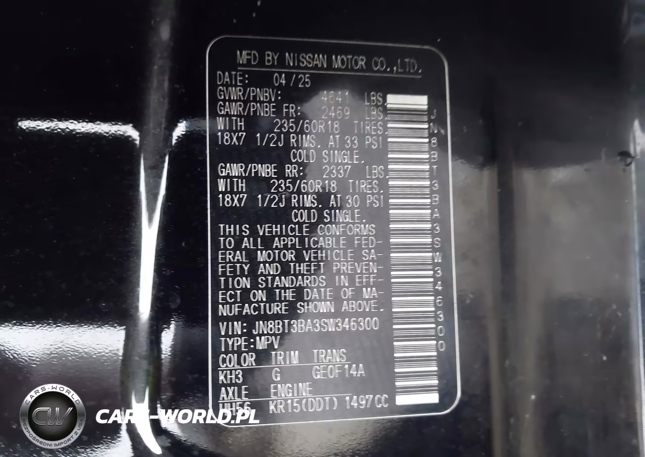 2025 Nissan Rogue Sv Fwd VIN:JN8BT3BA3SW346300 - 9