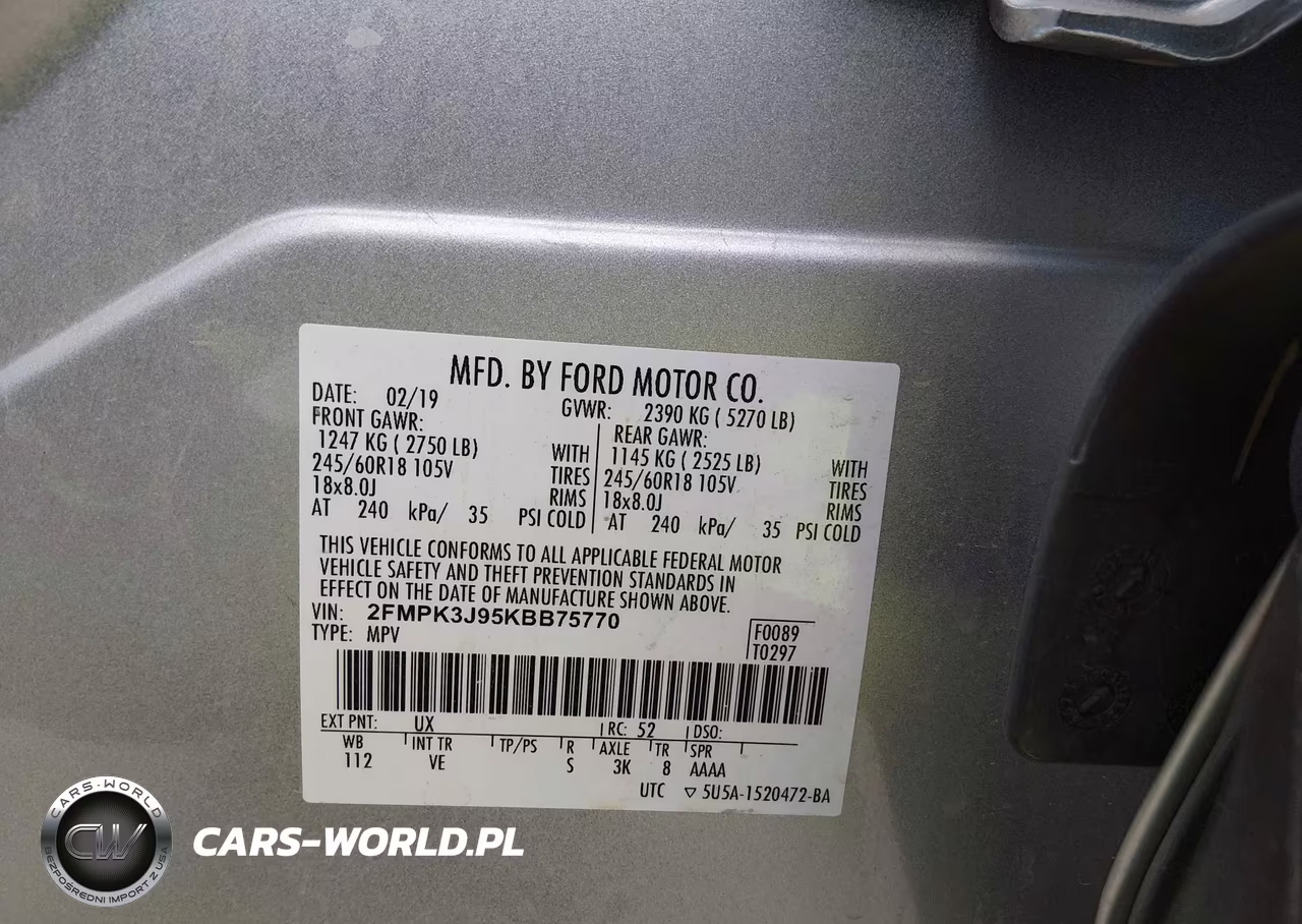 2019 Ford Edge Sel VIN:2FMPK3J95KBB75770 - 9