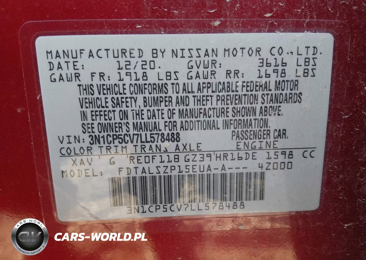 2020 Nissan Kicks Sv Xtronic Cvt VIN:3N1CP5CV7LL578488 - 9