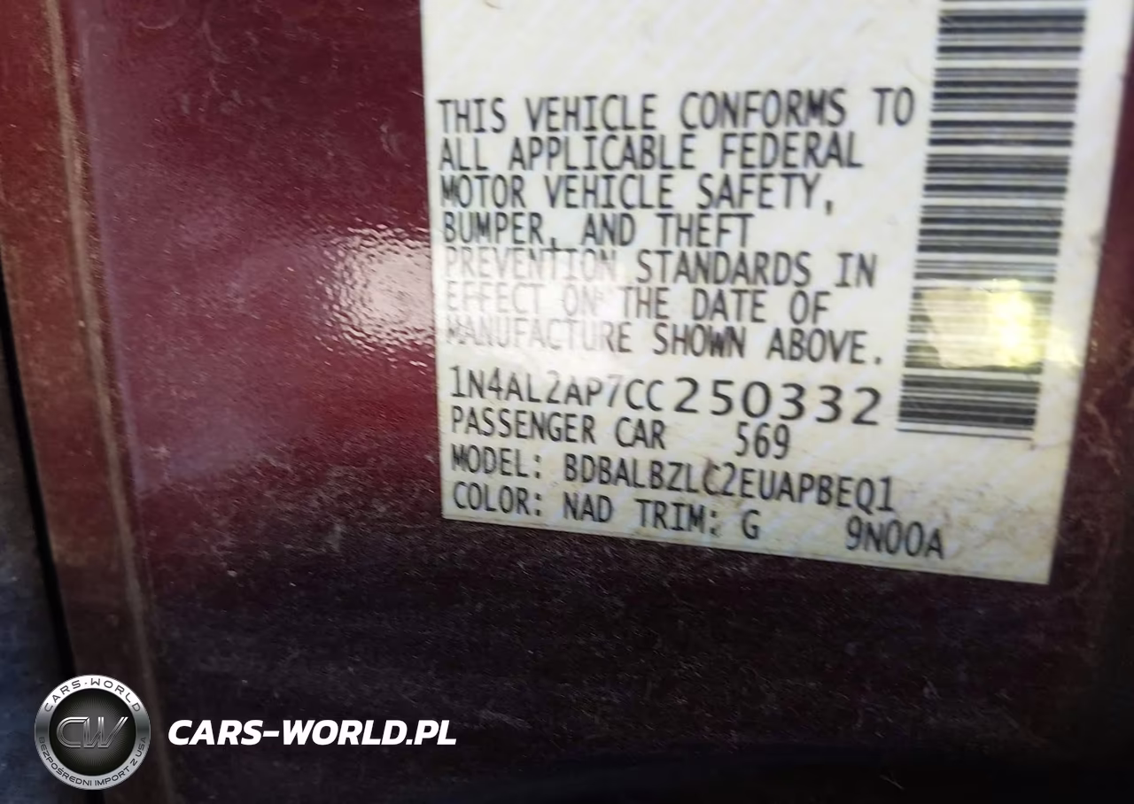 2012 Nissan Altima 2.5 S VIN:1N4AL2AP7CC250332 - 9