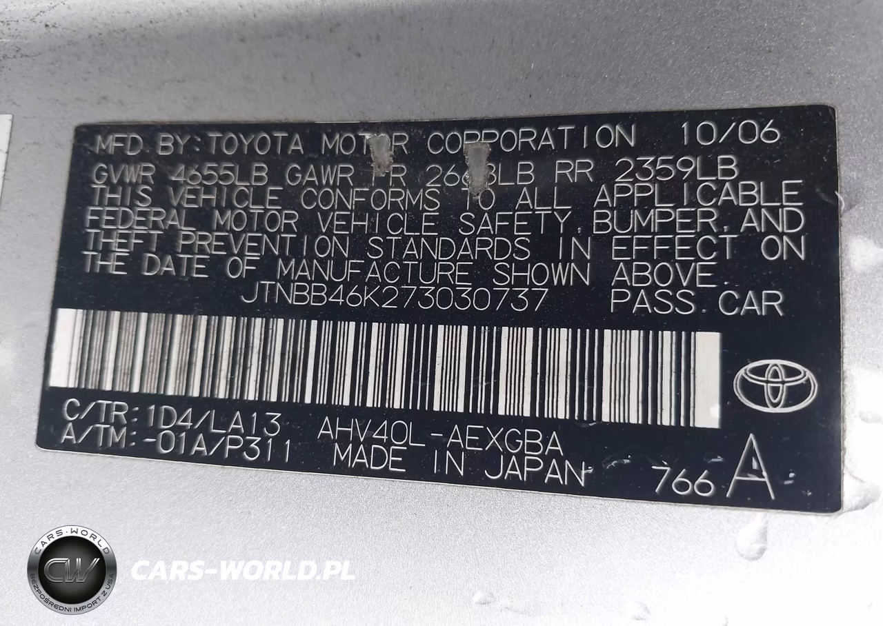 2007 Toyota Camry Hybrid VIN:JTNBB46K273030737 - 9