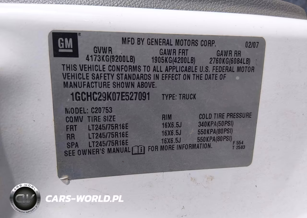 2007 Chevrolet Silverado 2500Hd Work Truck VIN:1GCHC29K07E527091 - 9