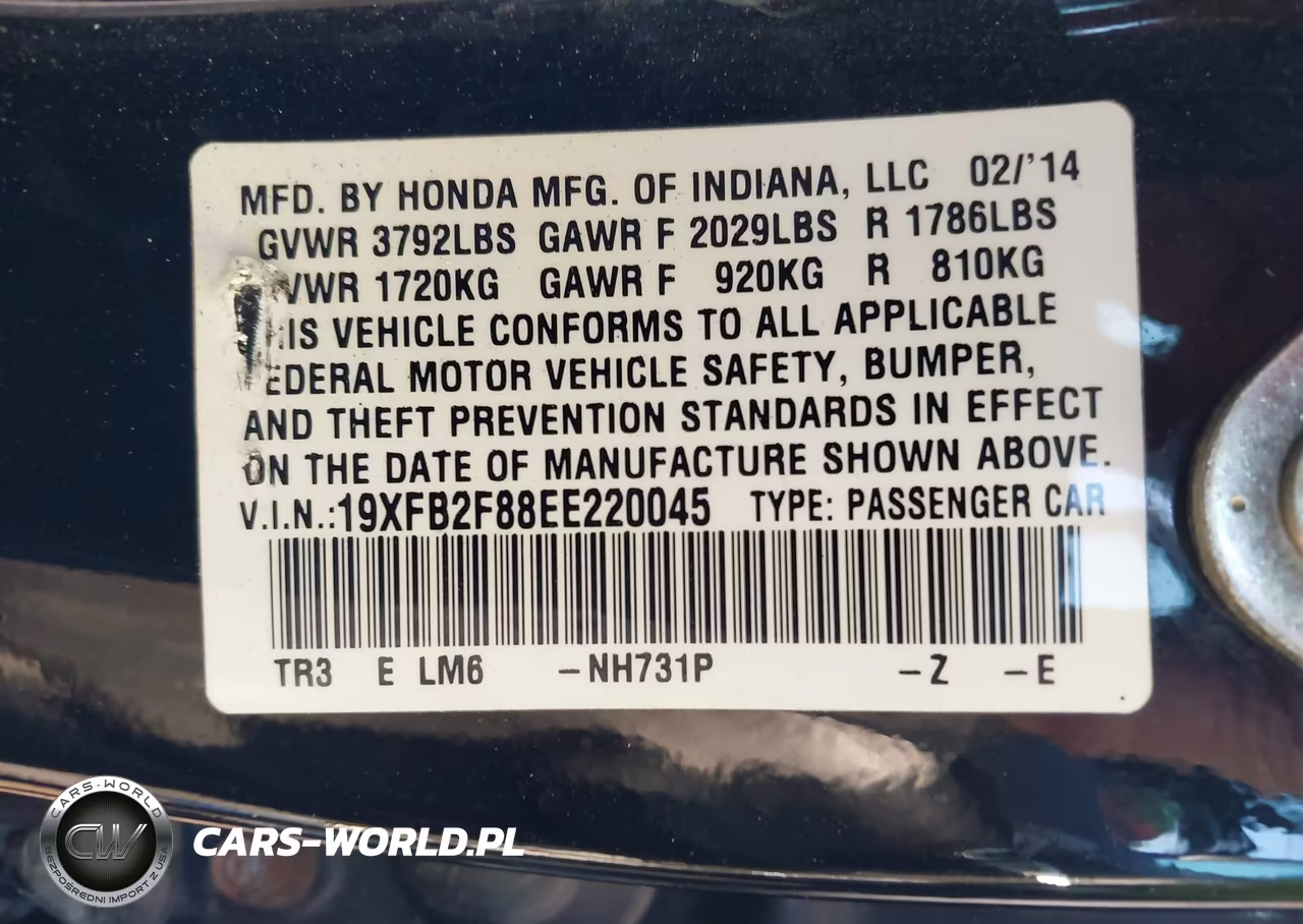 2014 Honda Civic Ex VIN:19XFB2F88EE220045 - 9