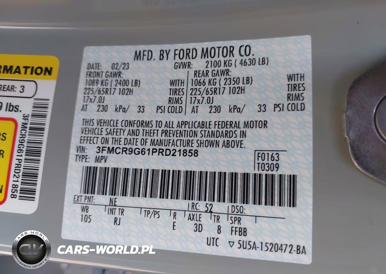 2023 Ford Bronco Sport Heritage VIN:3FMCR9G61PRD21858 - 9