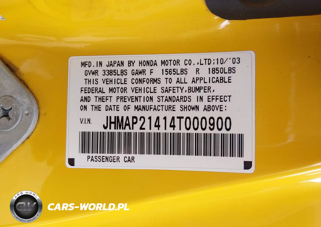 2004 Honda S2000 VIN:JHMAP21414T000900 - 9