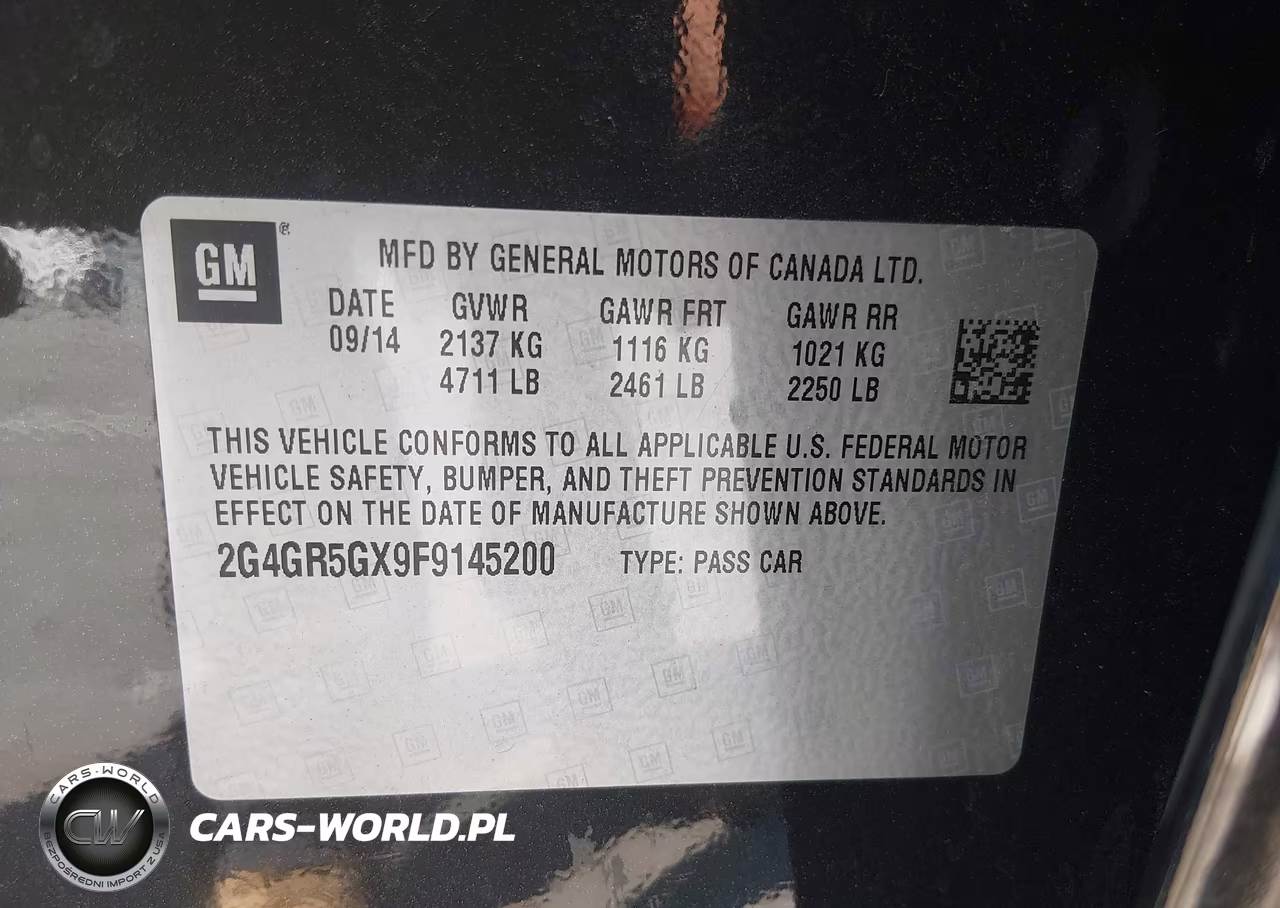 2015 Buick Regal Turbo Premium Ii VIN:2G4GR5GX9F9145200 - 8