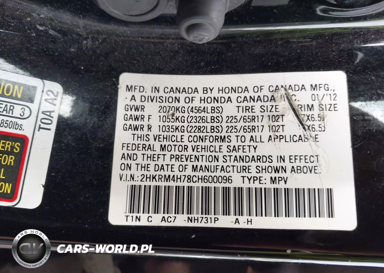 2012 Honda Cr-V Ex-L VIN:2HKRM4H78CH600096 - 9