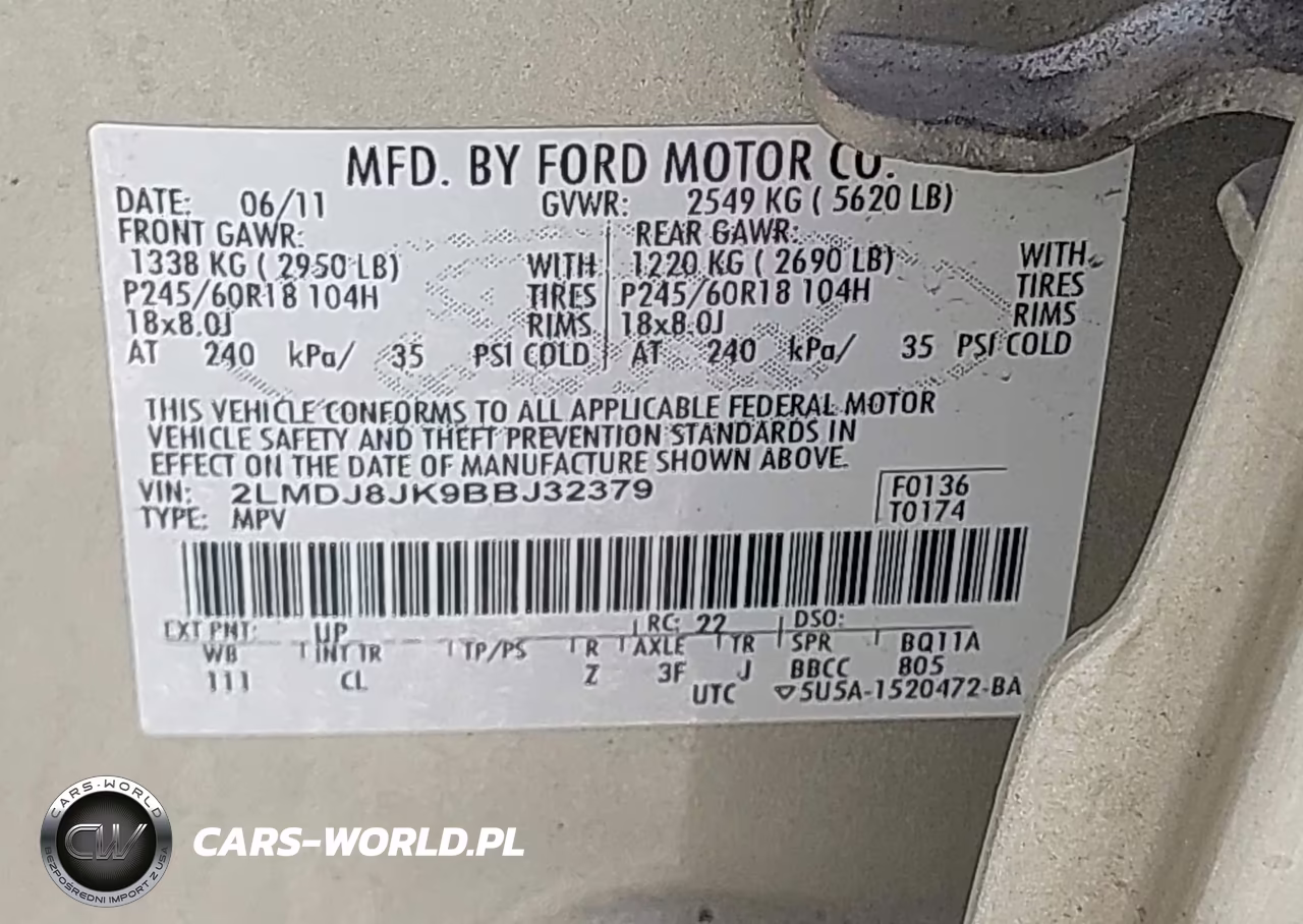 2011 Lincoln Mkx VIN:2LMDJ8JK9BBJ32379 - 9