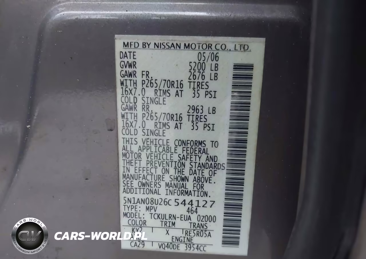 2006 Nissan Xterra S VIN:5N1AN08U26C544127 - 9