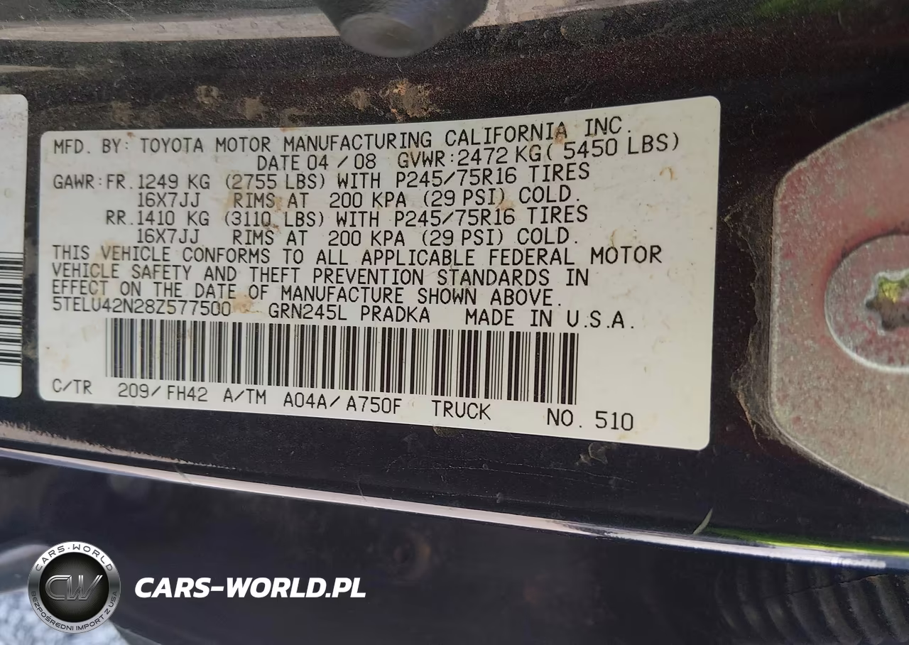 2008 Toyota Tacoma Double Cab VIN:5TELU42N28Z577500 - 9