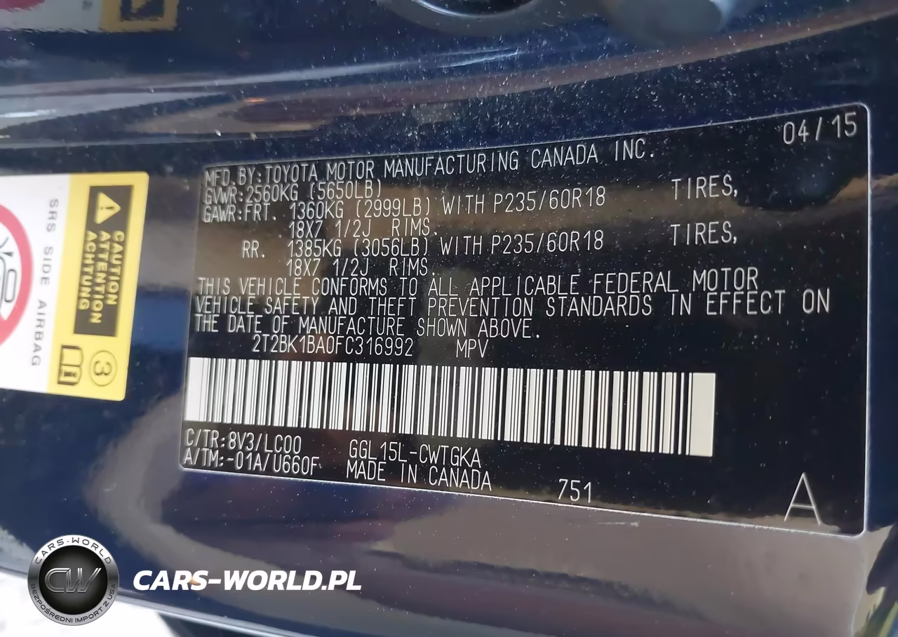 2015 Lexus Rx 350 VIN:2T2BK1BA0FC316992 - 9