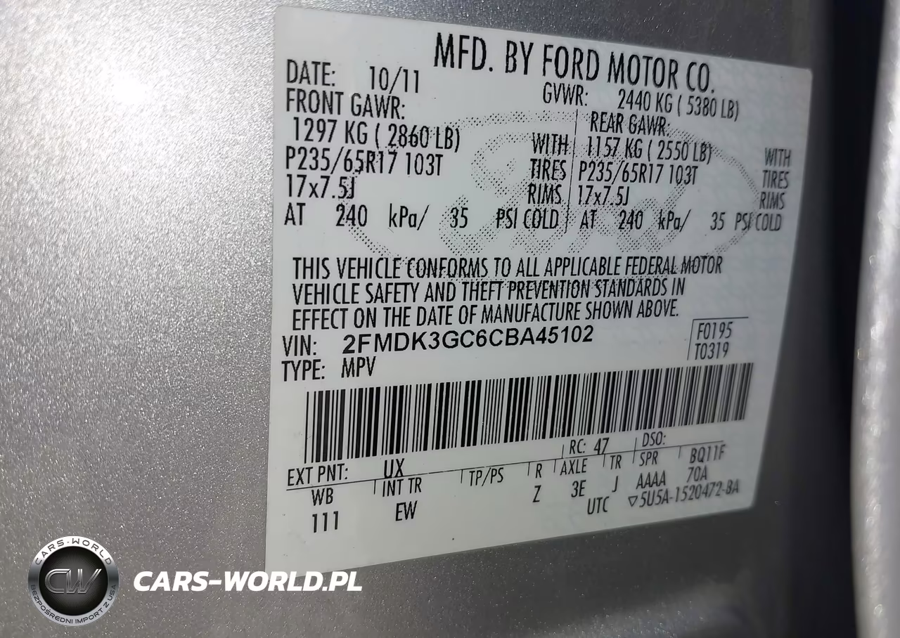 2012 Ford Edge Se VIN:2FMDK3GC6CBA45102 - 9