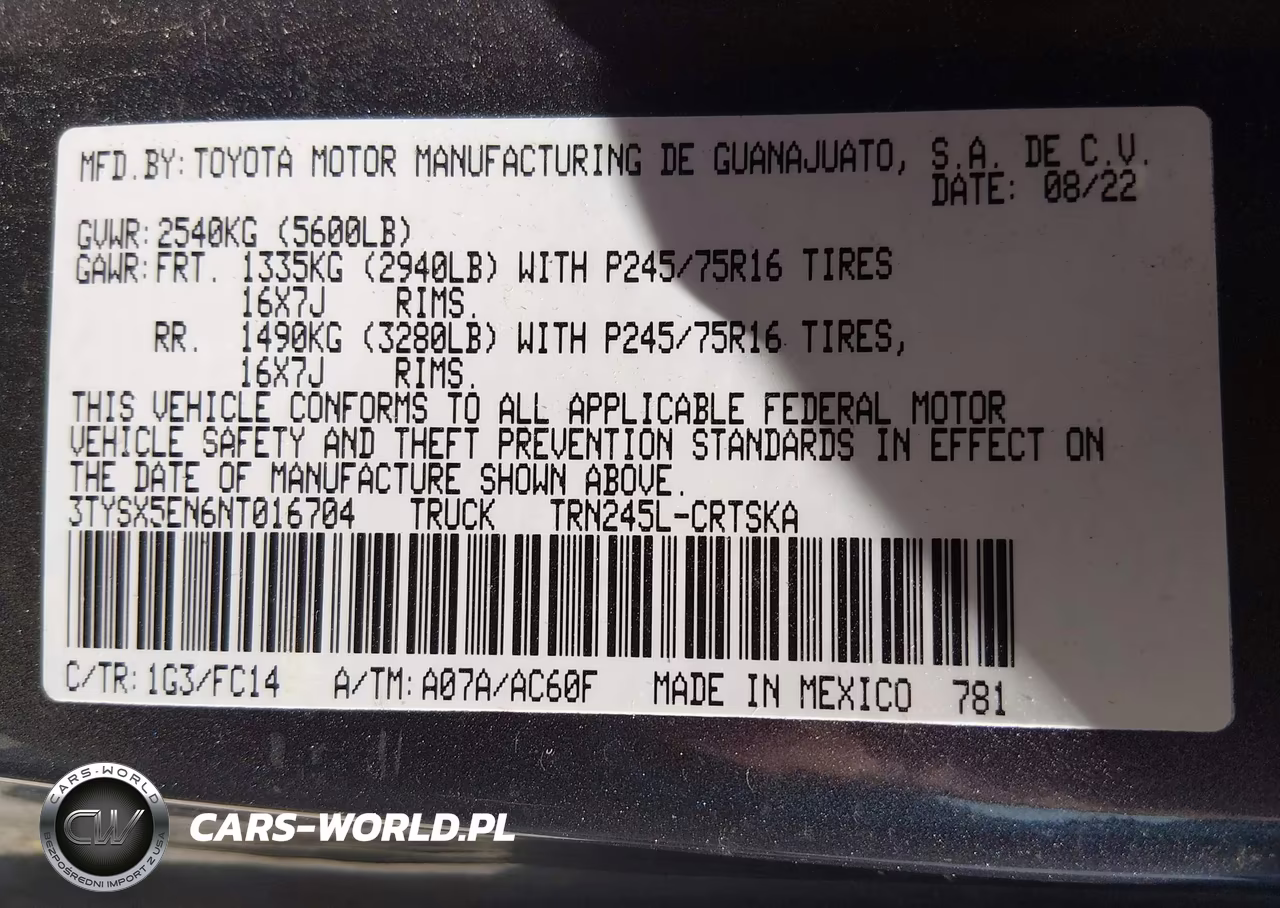 2022 Toyota Tacoma Sr5 VIN:3TYSX5EN6NT016704 - 9