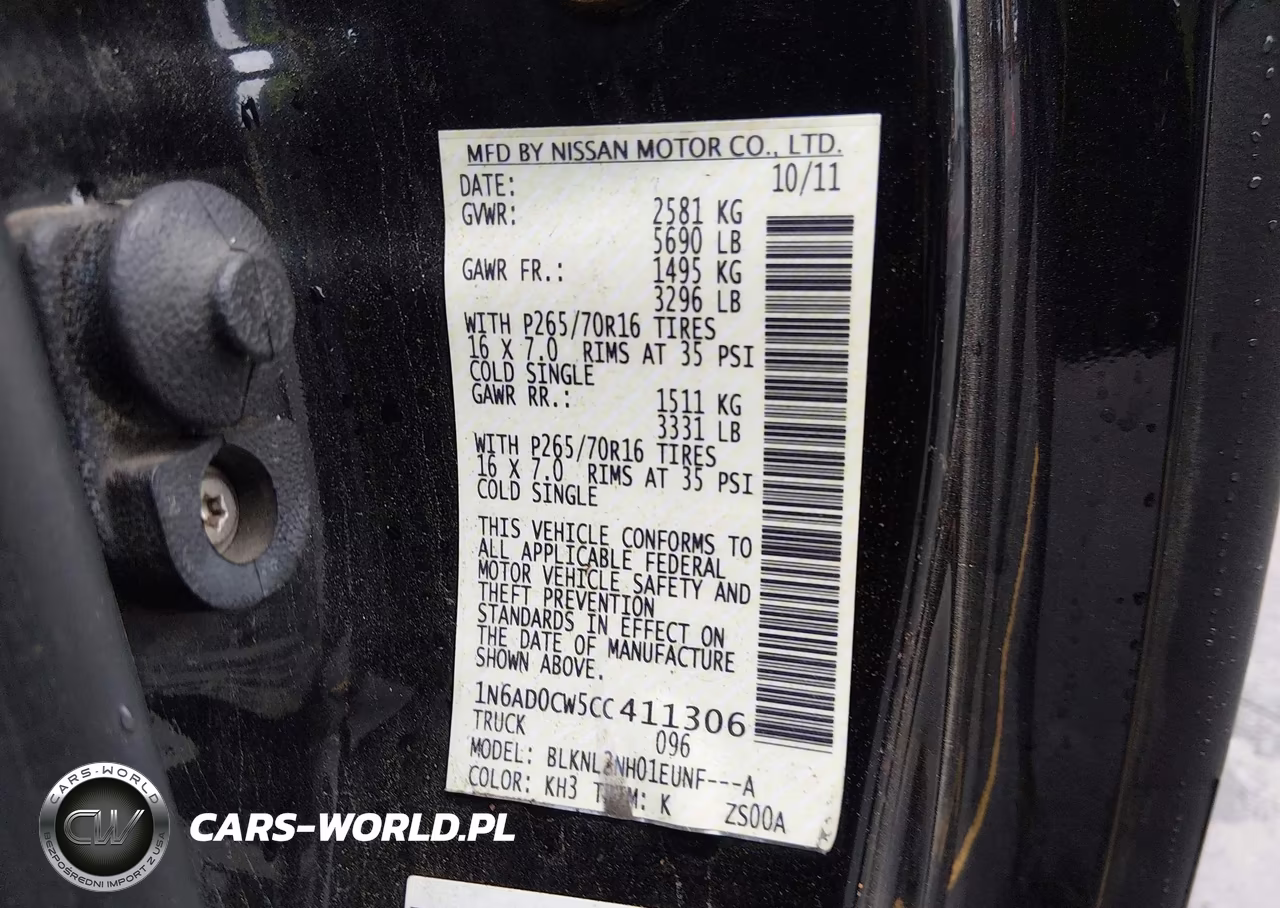 2012 Nissan Frontier Sv VIN:1N6AD0CW5CC411306 - 9