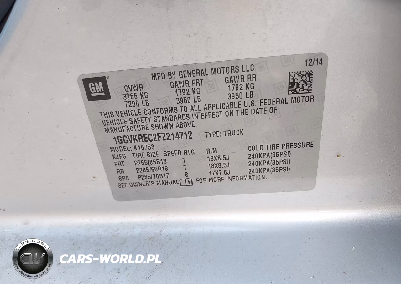 2015 Chevrolet Silverado 1500 Lt VIN:1GCVKREC2FZ214712 - 9