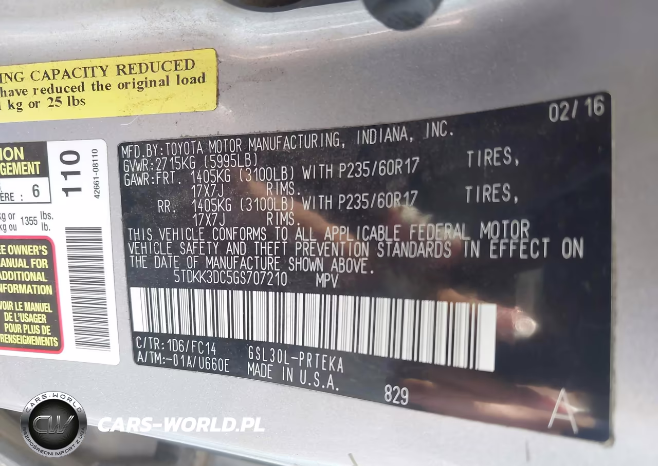 2016 Toyota Sienna Le 8 Passenger VIN:5TDKK3DC5GS707210 - 9
