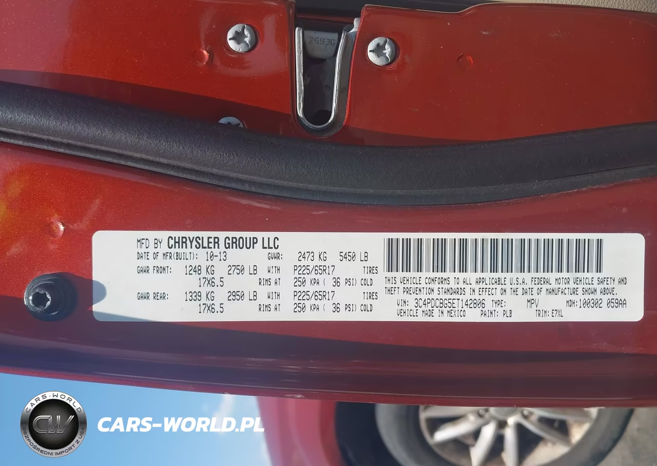 2014 Dodge Journey Sxt VIN:3C4PDCBG5ET142806 - 9