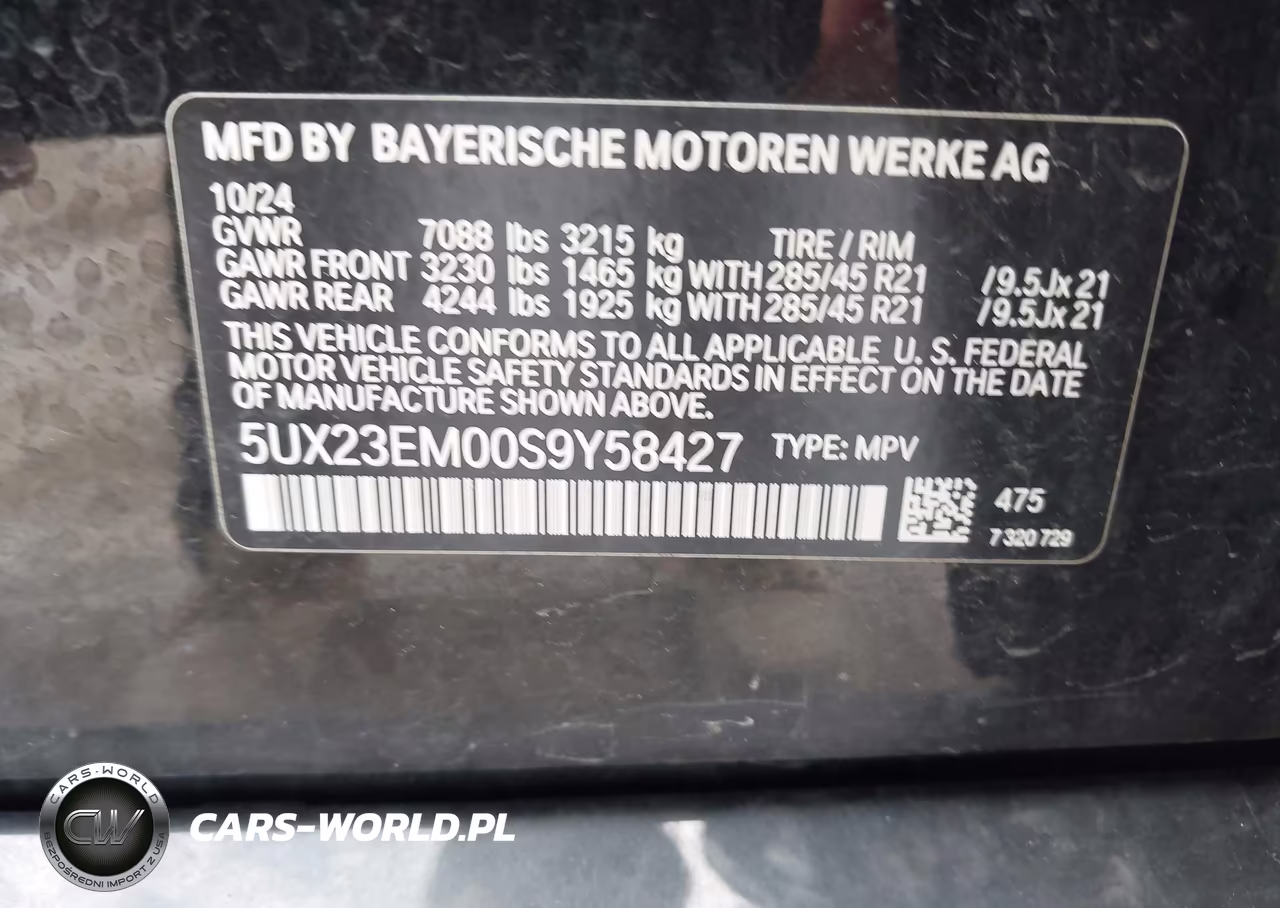 2025 BMW X7 xDrive40I VIN:5UX23EM00S9Y58427 - 9