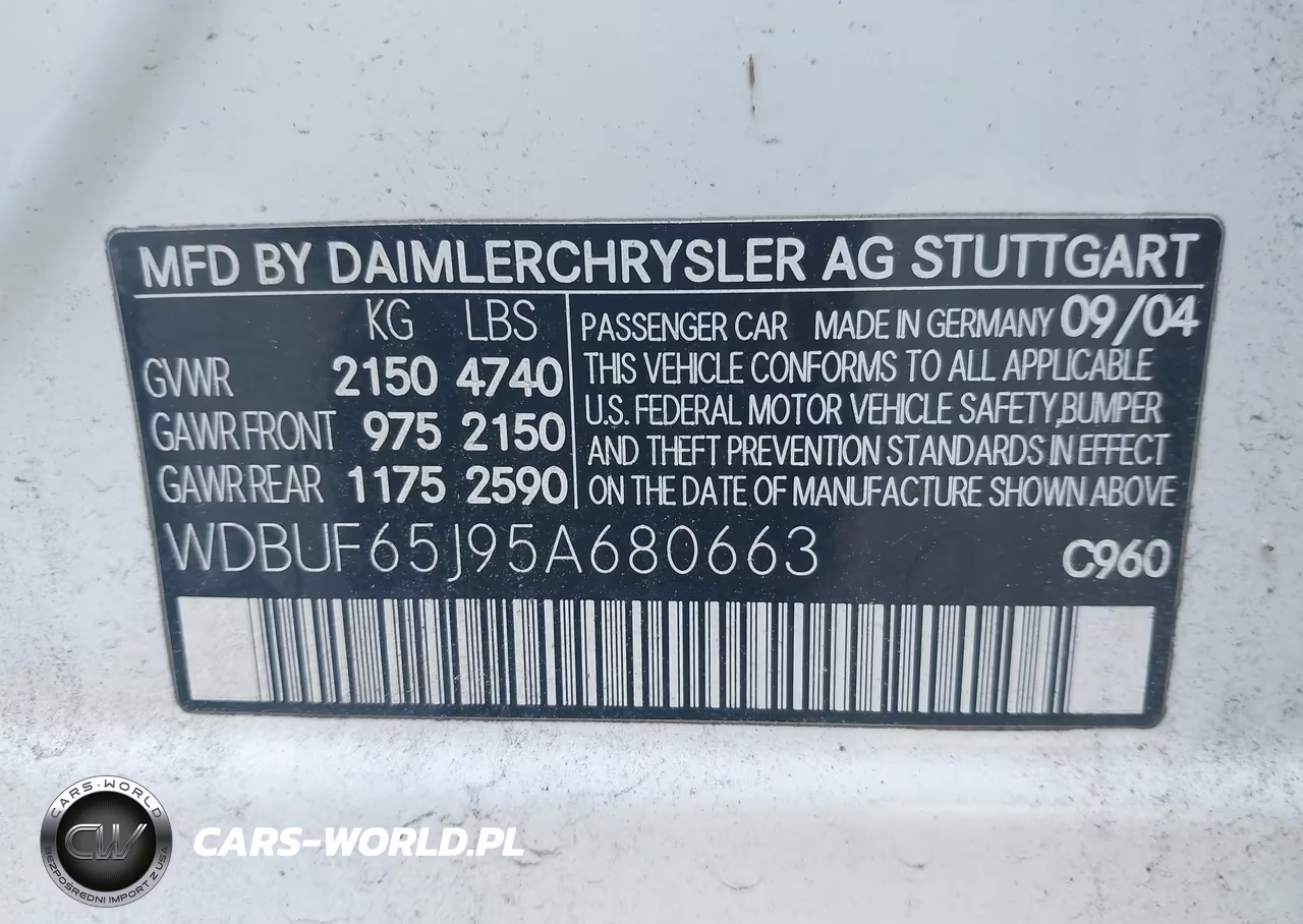 2005 Mercedes-Benz E 320 VIN:WDBUF65J95A680663 - 9