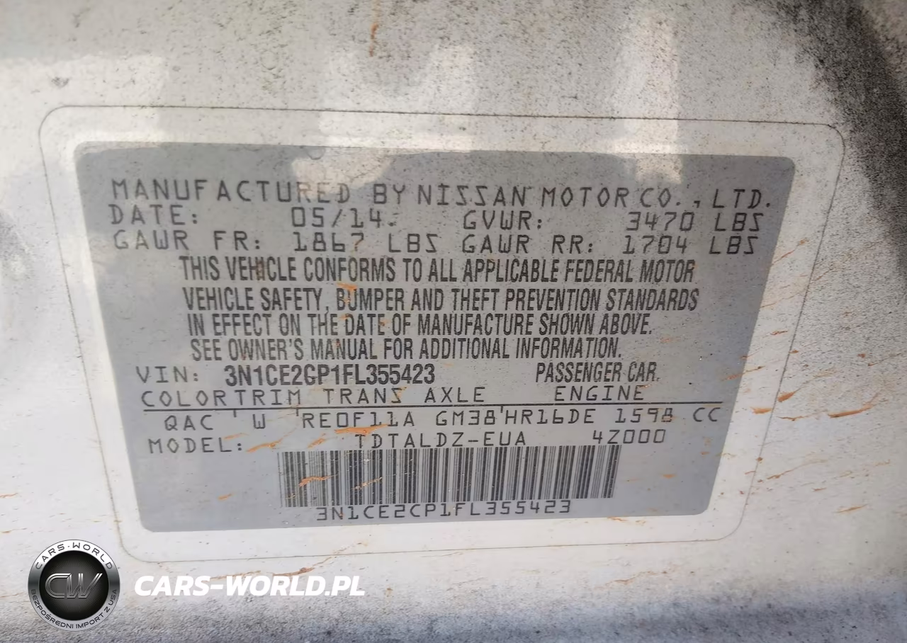 2015 Nissan Versa Note S (Sr)-S Plus-Sl-Sr-Sv VIN:3N1CE2CP1FL355423 - 9