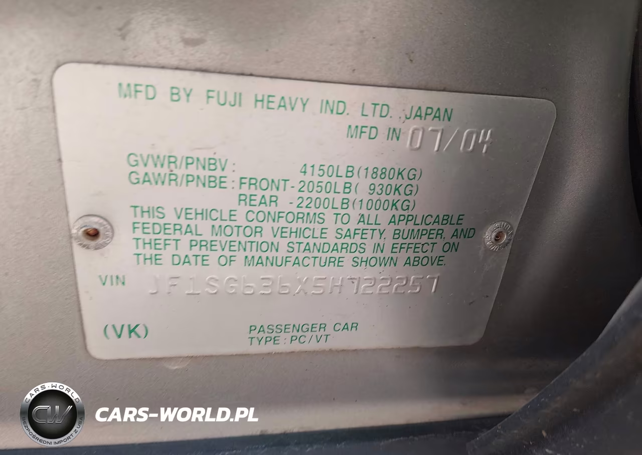 2005 Subaru Forester 2.5X VIN:JF1SG636X5H722257 - 9