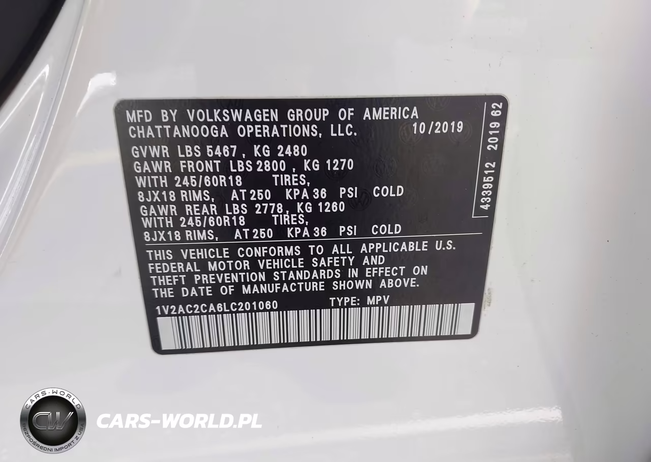 2020 Volkswagen Atlas Cross Sport 2.0T S VIN:1V2AC2CA6LC201060 - 9