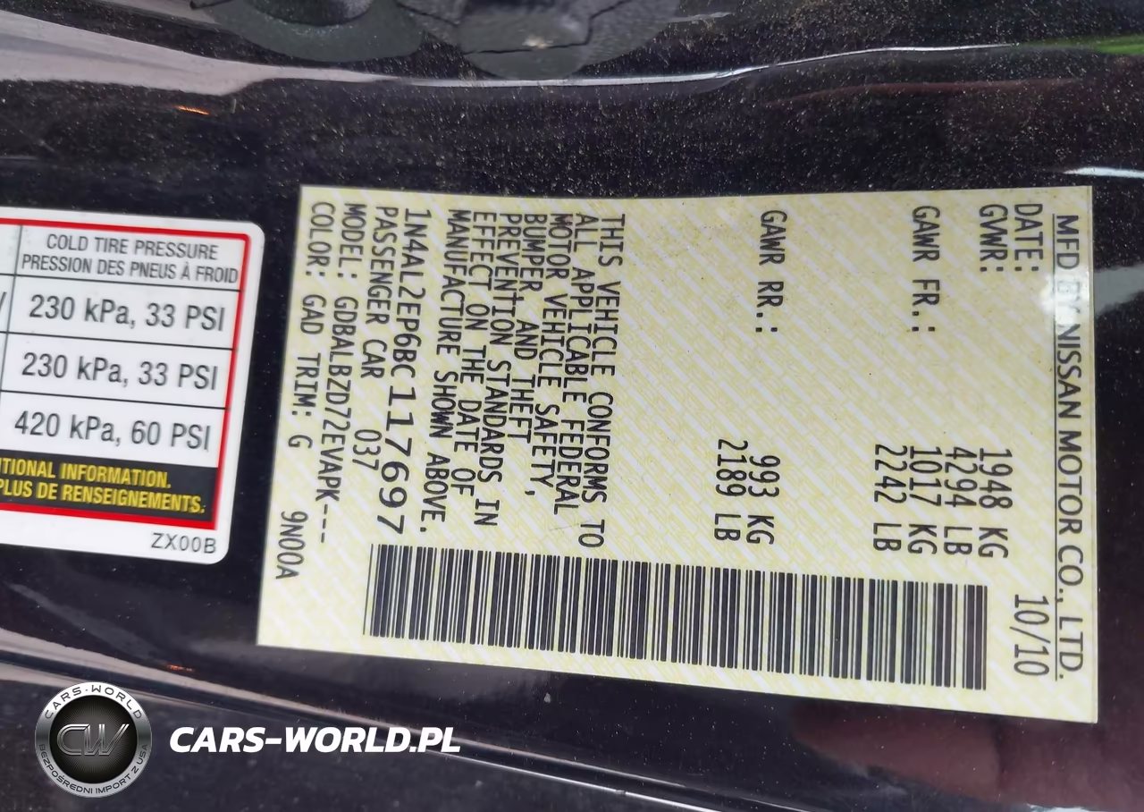 2011 Nissan Altima 2.5 S VIN:1N4AL2EP6BC117697 - 9