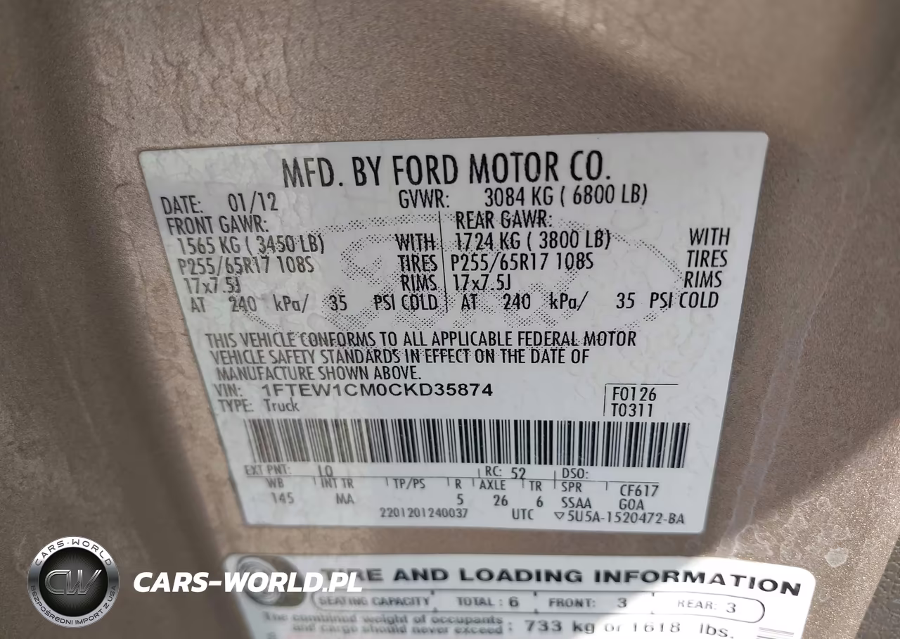 2012 Ford F-150 Xlt VIN:1FTEW1CM0CKD35874 - 9
