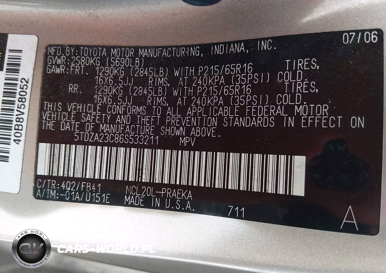 2006 Toyota Sienna Ce VIN:5TDZA23C86S533211 - 9