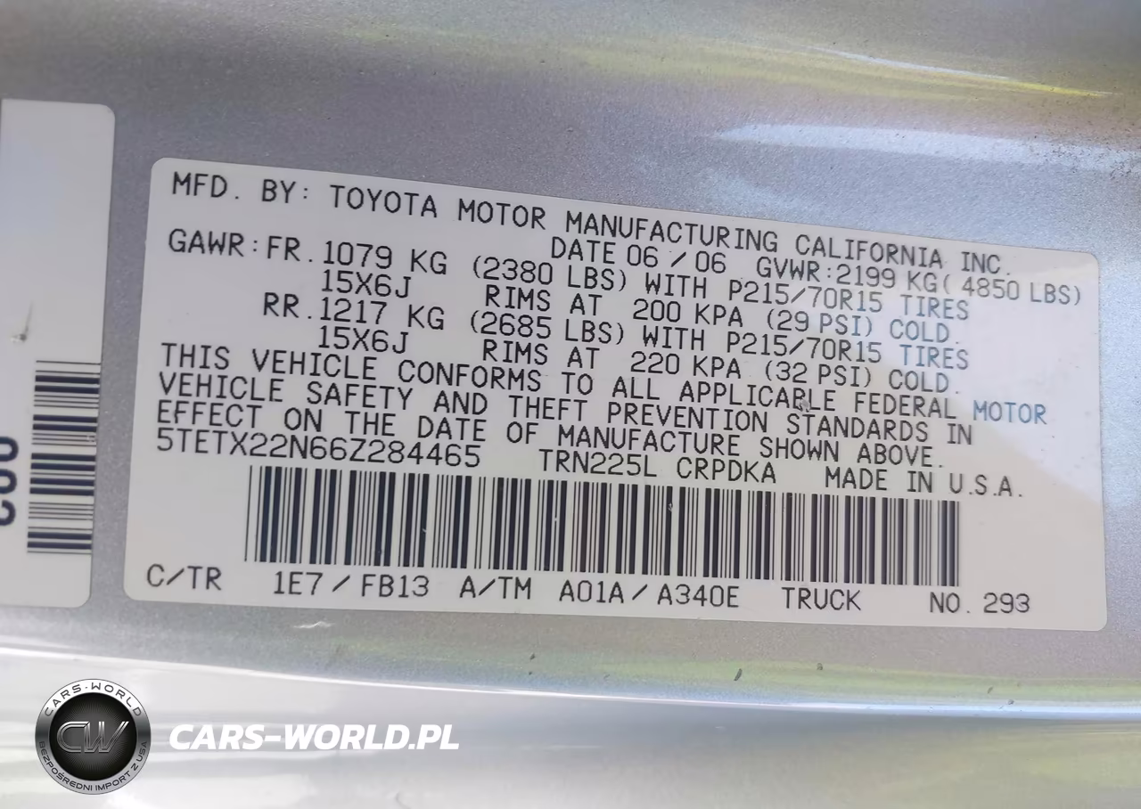 2006 Toyota Tacoma VIN:5TETX22N66Z284465 - 9