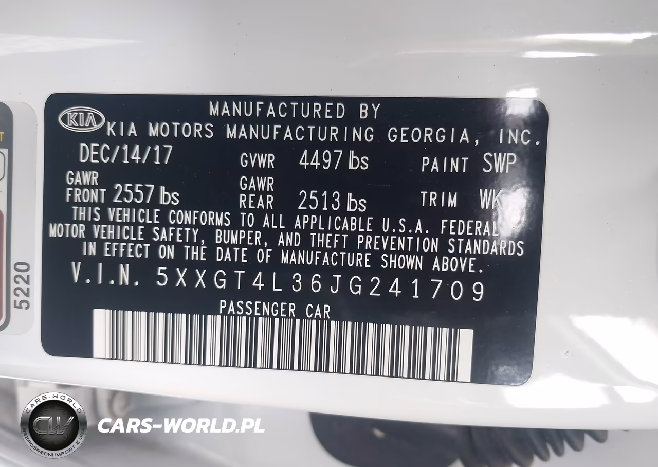 2018 Kia Optima S VIN:5XXGT4L36JG241709 - 9