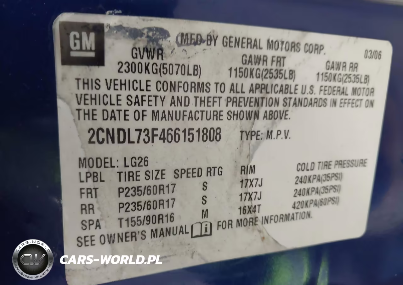 2006 Chevrolet Equinox Lt VIN:2CNDL73F466151808 - 9