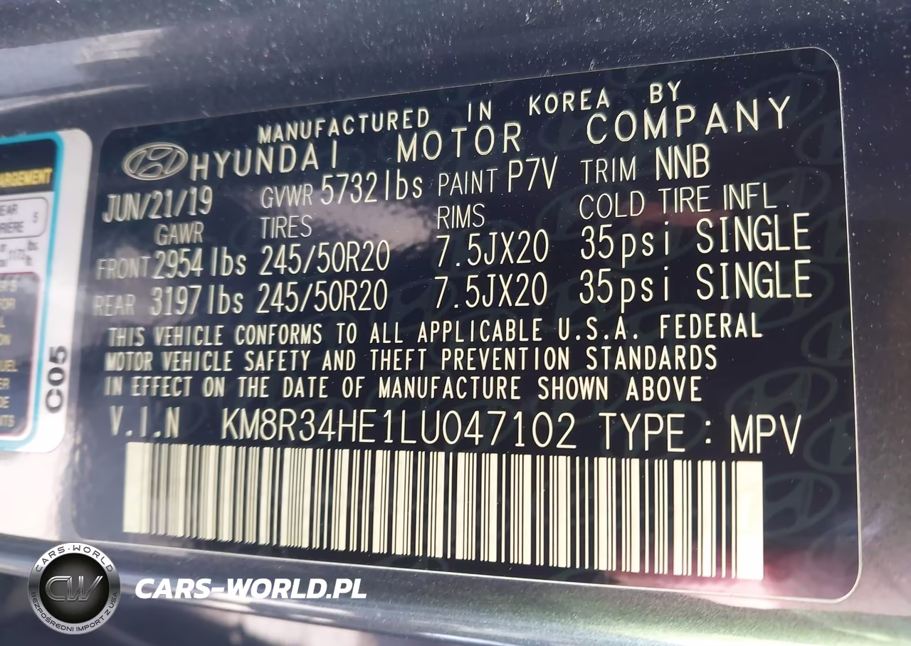 2020 Hyundai Palisade Sel VIN:KM8R34HE1LU047102 - 9