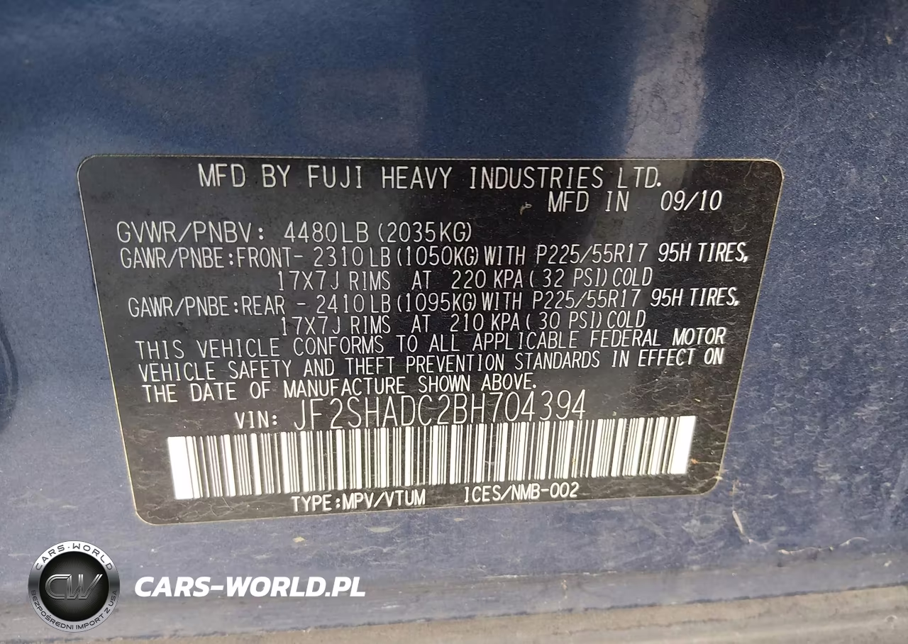 2011 Subaru Forester 2.5X Premium VIN:JF2SHADC2BH704394 - 9
